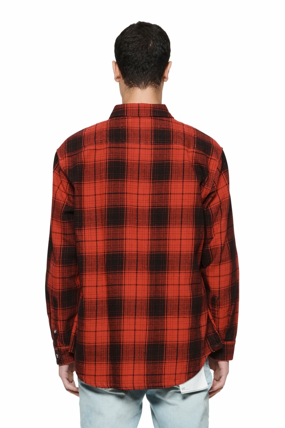 TOPS PURPLE BRAND | Overdyed Flannel Long Sleeve Shirt