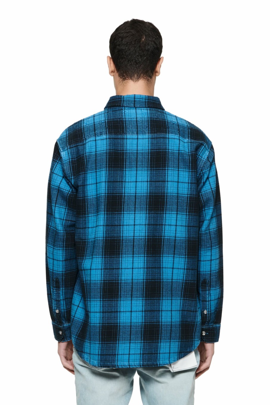 TOPS PURPLE BRAND | Overdyed Flannel Long Sleeve Shirt