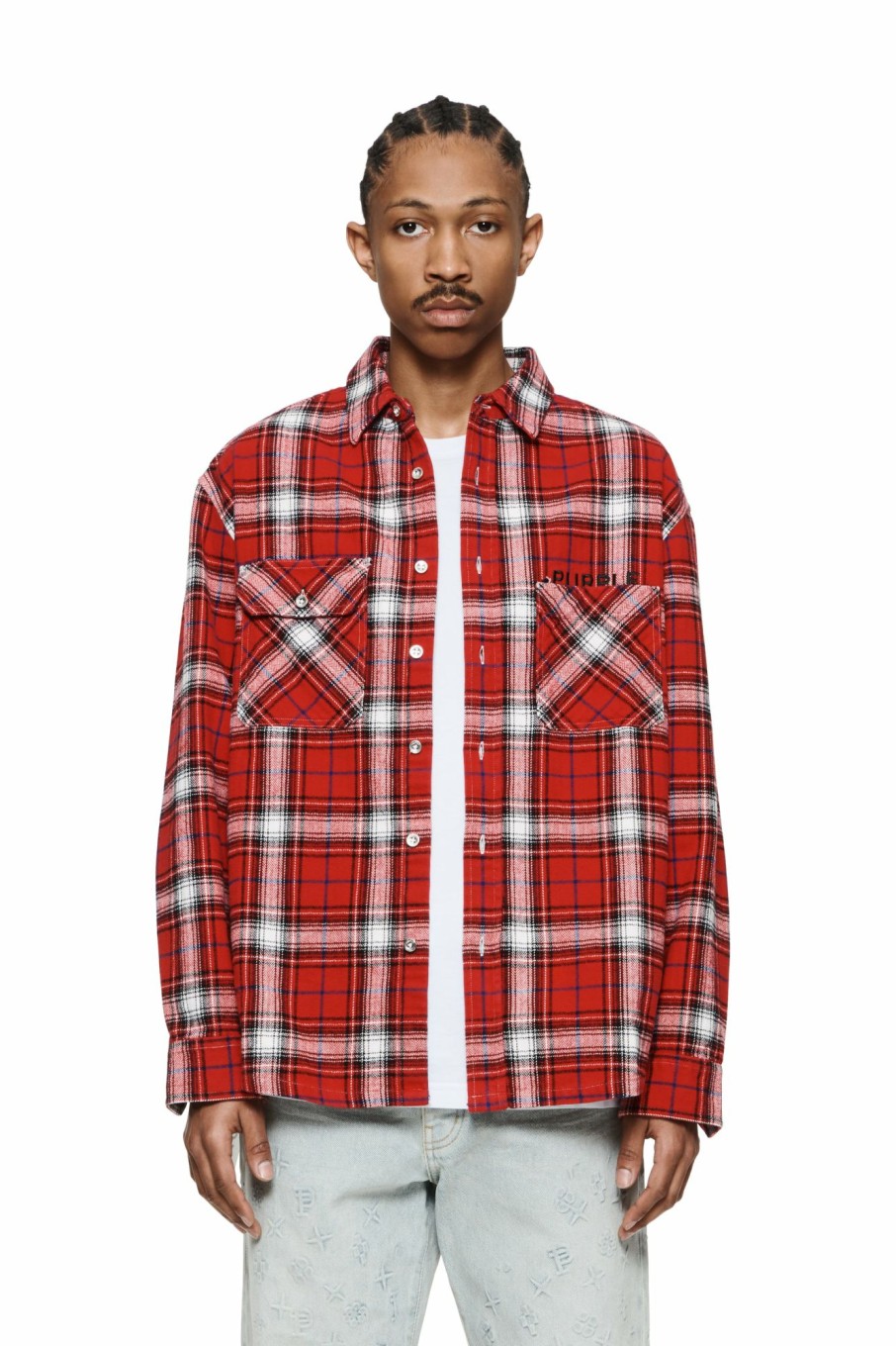 TOPS PURPLE BRAND | Plaid Shirt - Red