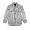 TOPS PURPLE BRAND | Oversized Silver Denim Shirt