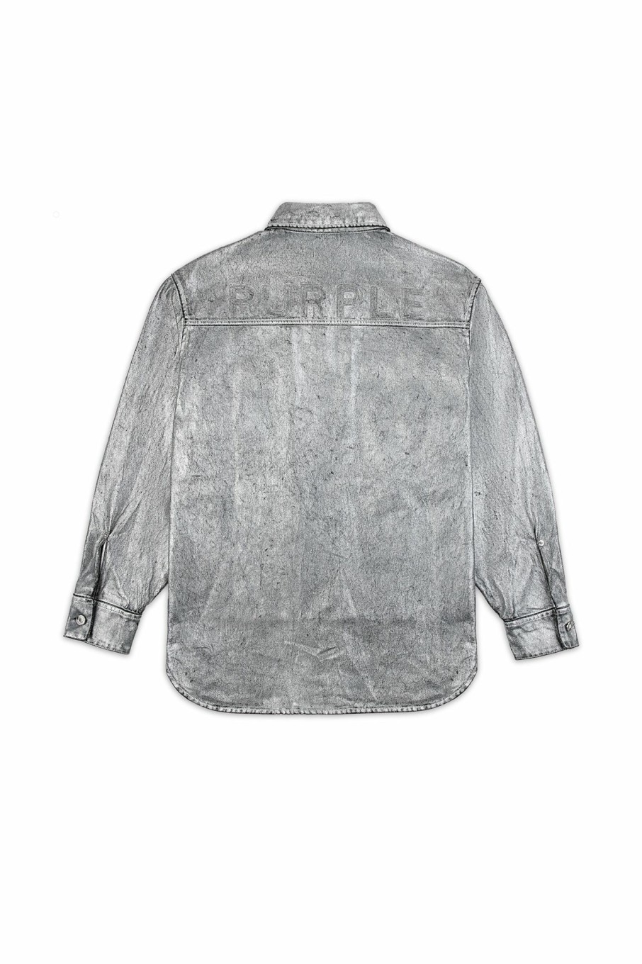 TOPS PURPLE BRAND | Oversized Silver Denim Shirt