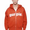 TOPS PURPLE BRAND | Lowercase Zip Up Hoodie