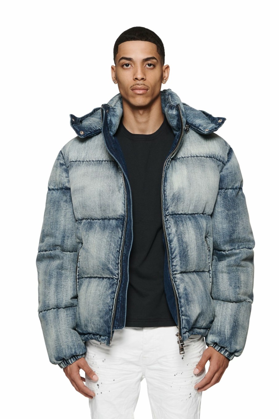 TOPS PURPLE BRAND | Denim Puffer Jacket