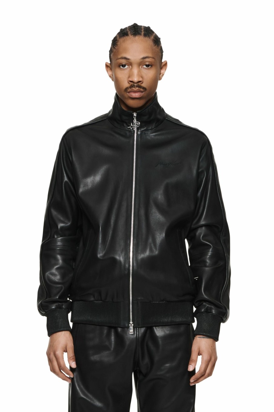 TOPS PURPLE BRAND | Leather Track Jacket