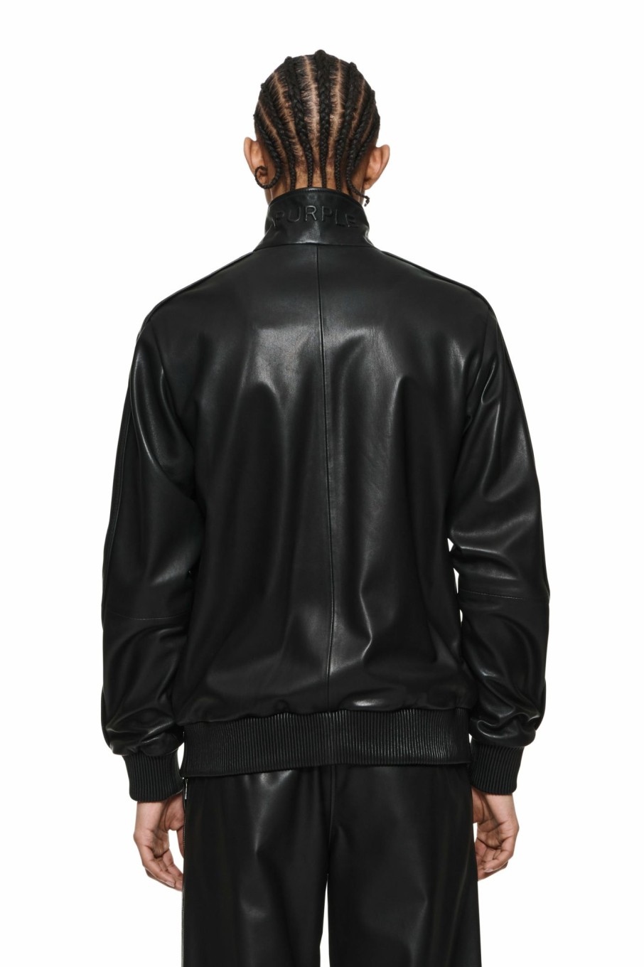 TOPS PURPLE BRAND | Leather Track Jacket