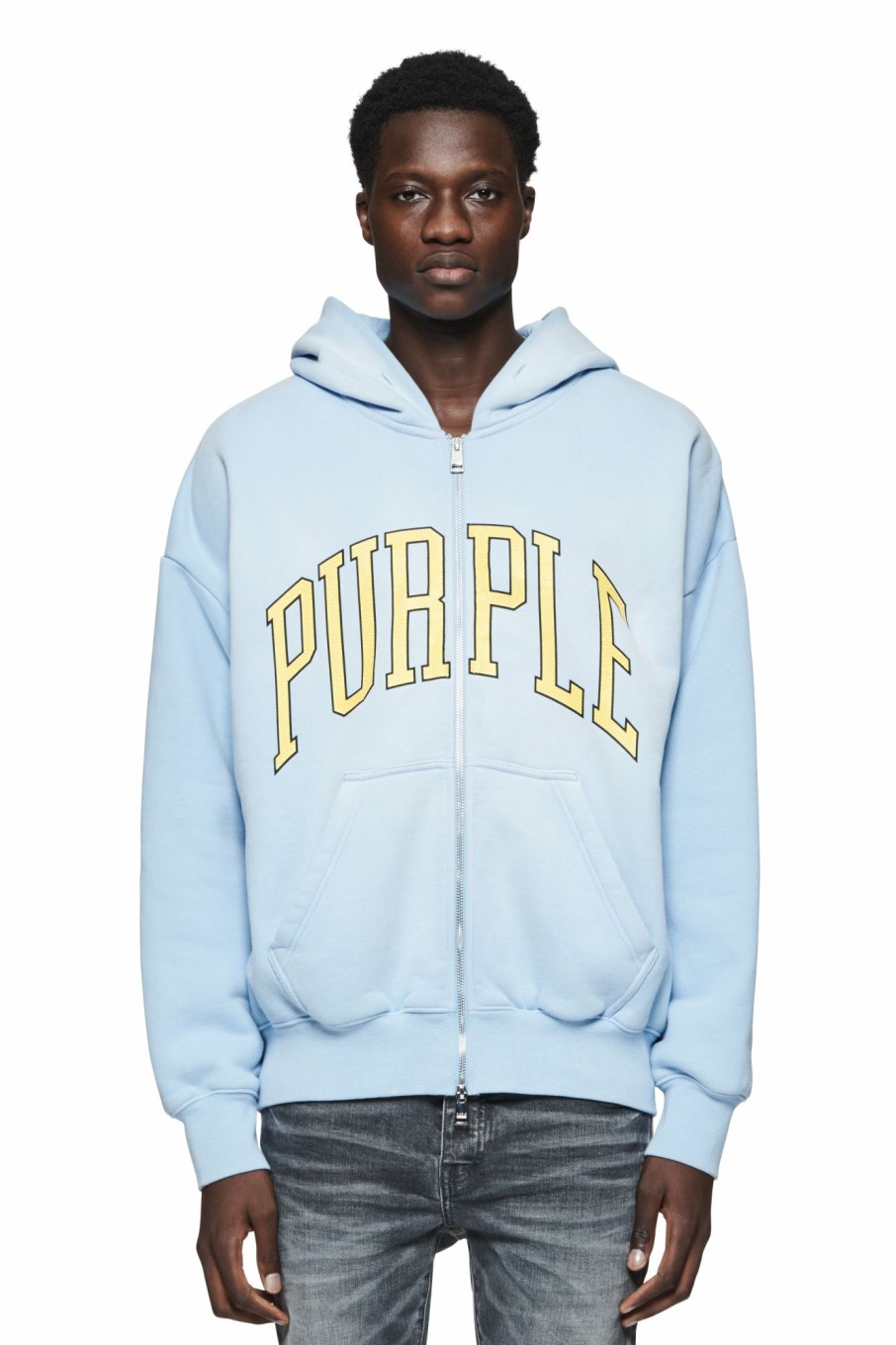 TOPS PURPLE BRAND | Collegiate Zip Up Hoodie