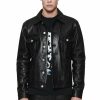 TOPS PURPLE BRAND | P028 Leather Trucker Jacket - Black Beauty Dye Through